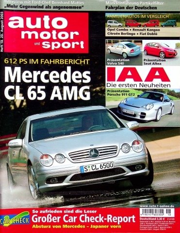 Deckblatt Auto Motor und Sport (18/2003)